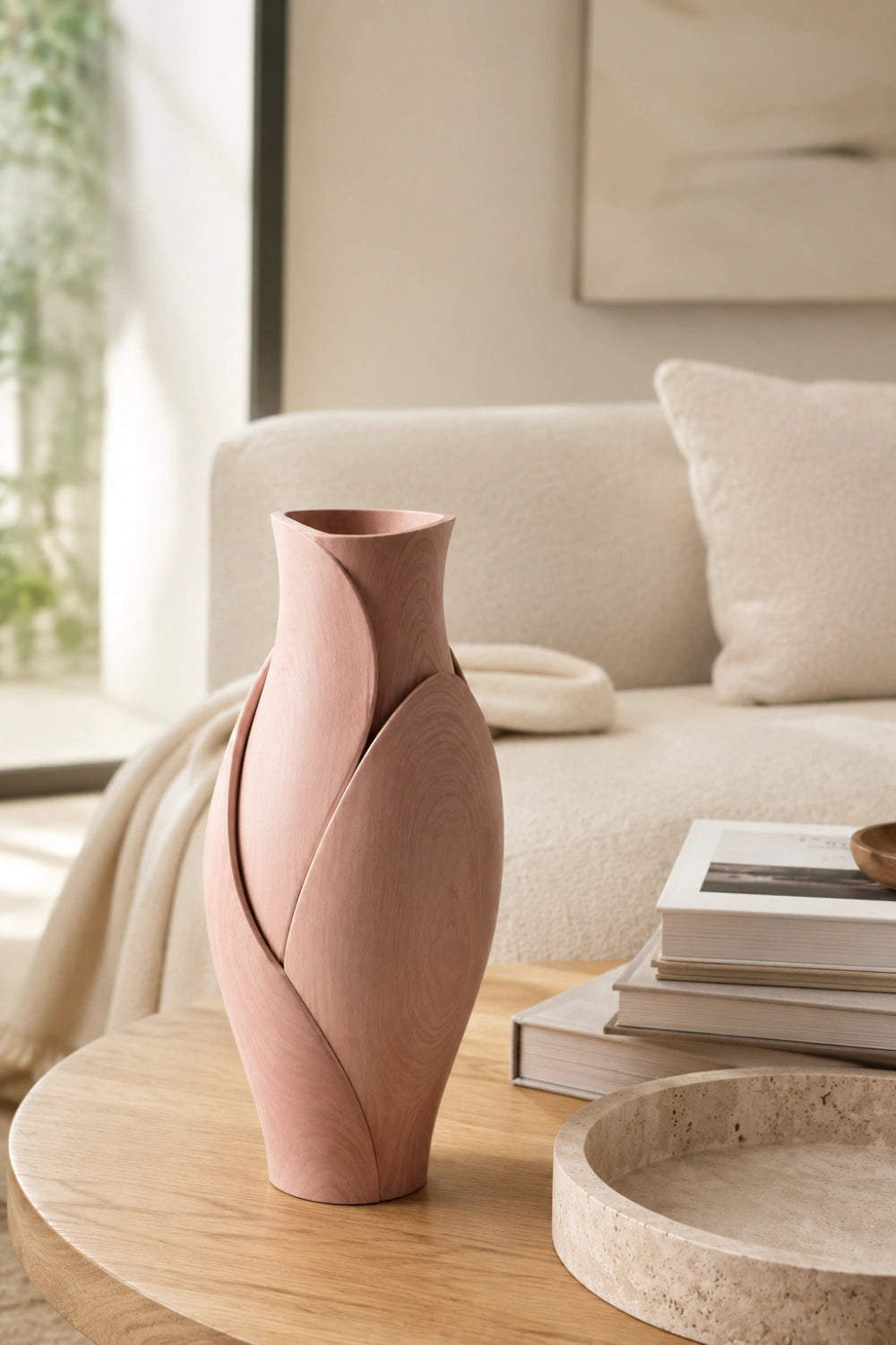 Aesthetic Petal Wood Vase | Blooming Bud Flower Pot | Modern Interior Space Decor
