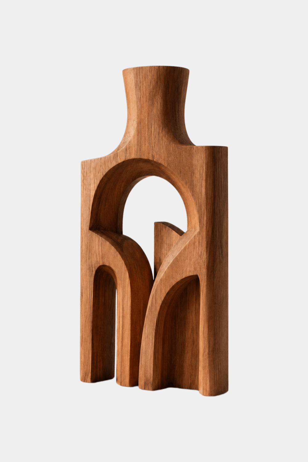Minimalist Geometric Arch Vase | Sculptural Wood Art for Modern Space Styling
