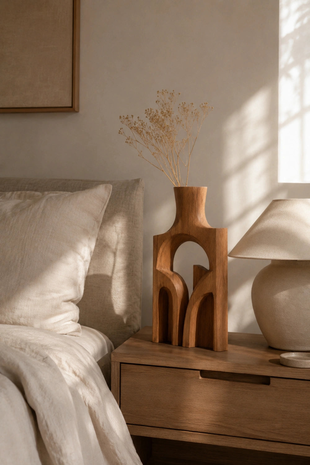 Minimalist Geometric Arch Vase | Sculptural Wood Art for Modern Space Styling