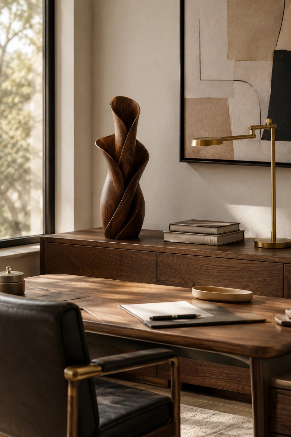Twisted Bloom Wood Vase | Handcrafted Tabletop Sculpture | Unique Decorative Gift
