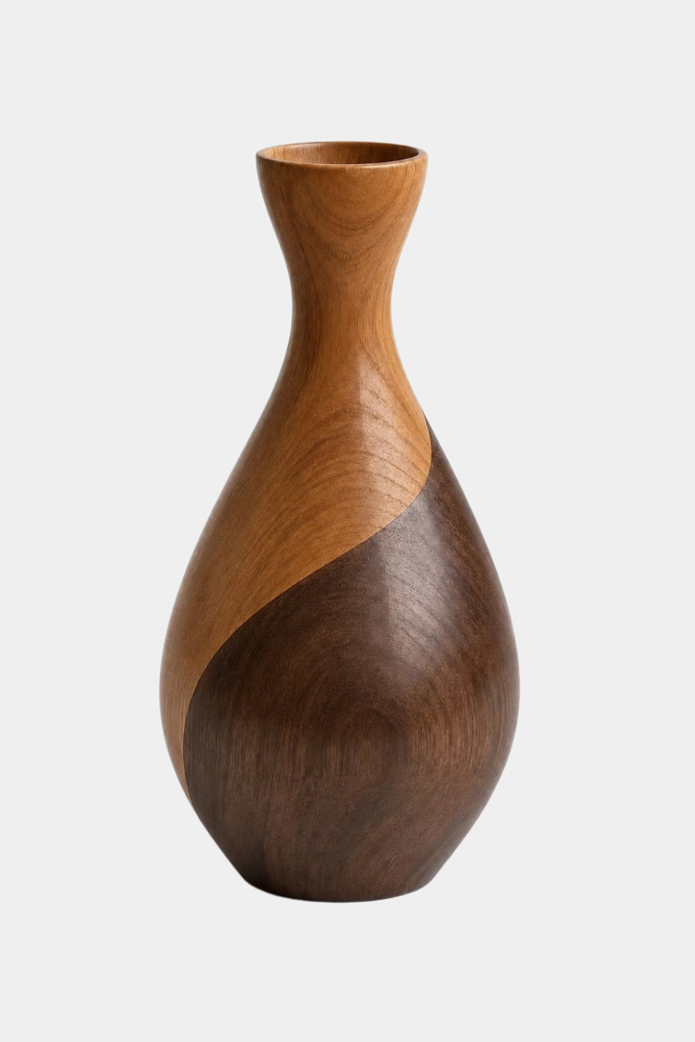 Luxury Minimalist Wooden Vase Abstract Gourd Design Natural Finish Statement Piece For Contemporary Spaces