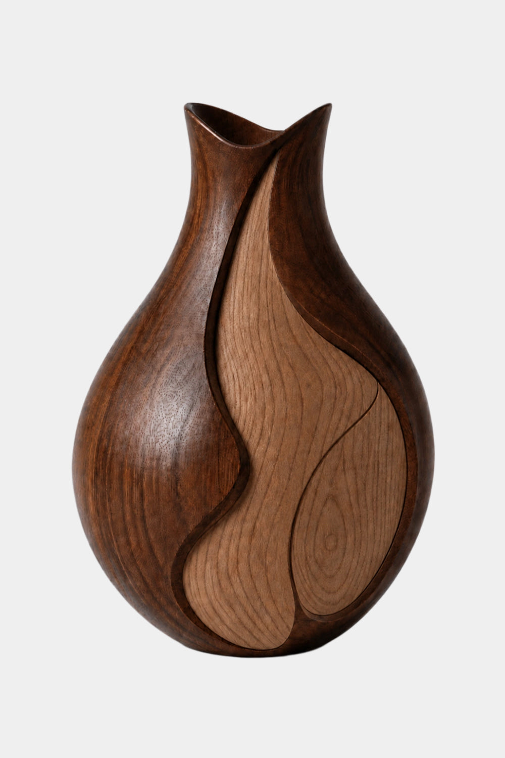 Luxury Wooden Art Vase Elegant Asymmetric Shape Premium Home Decoration Item