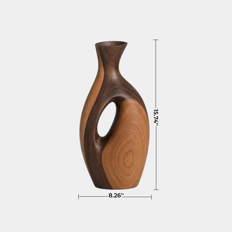 Handmade Abstract Wooden Vase For Modern Minimalist Home Decor Art Piece