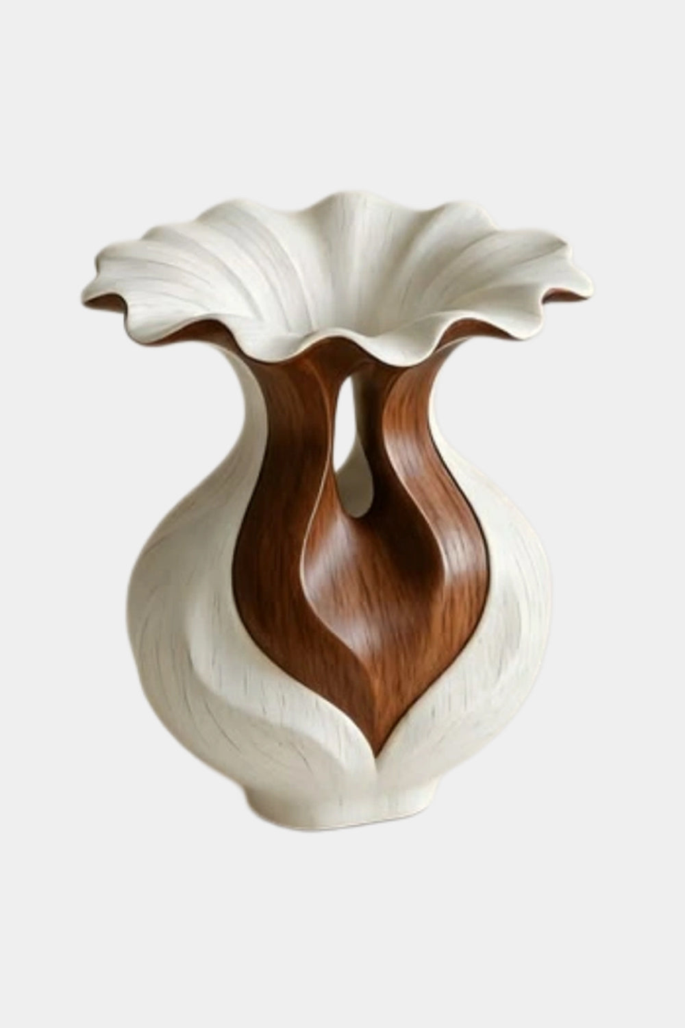 Handmade Abstract Wooden Vase Modern Art Decor For Elegant Home Interiors
