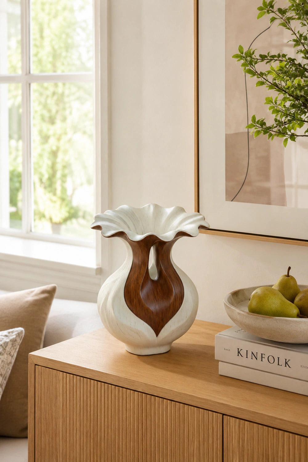 Handmade Abstract Wooden Vase Modern Art Decor For Elegant Home Interiors