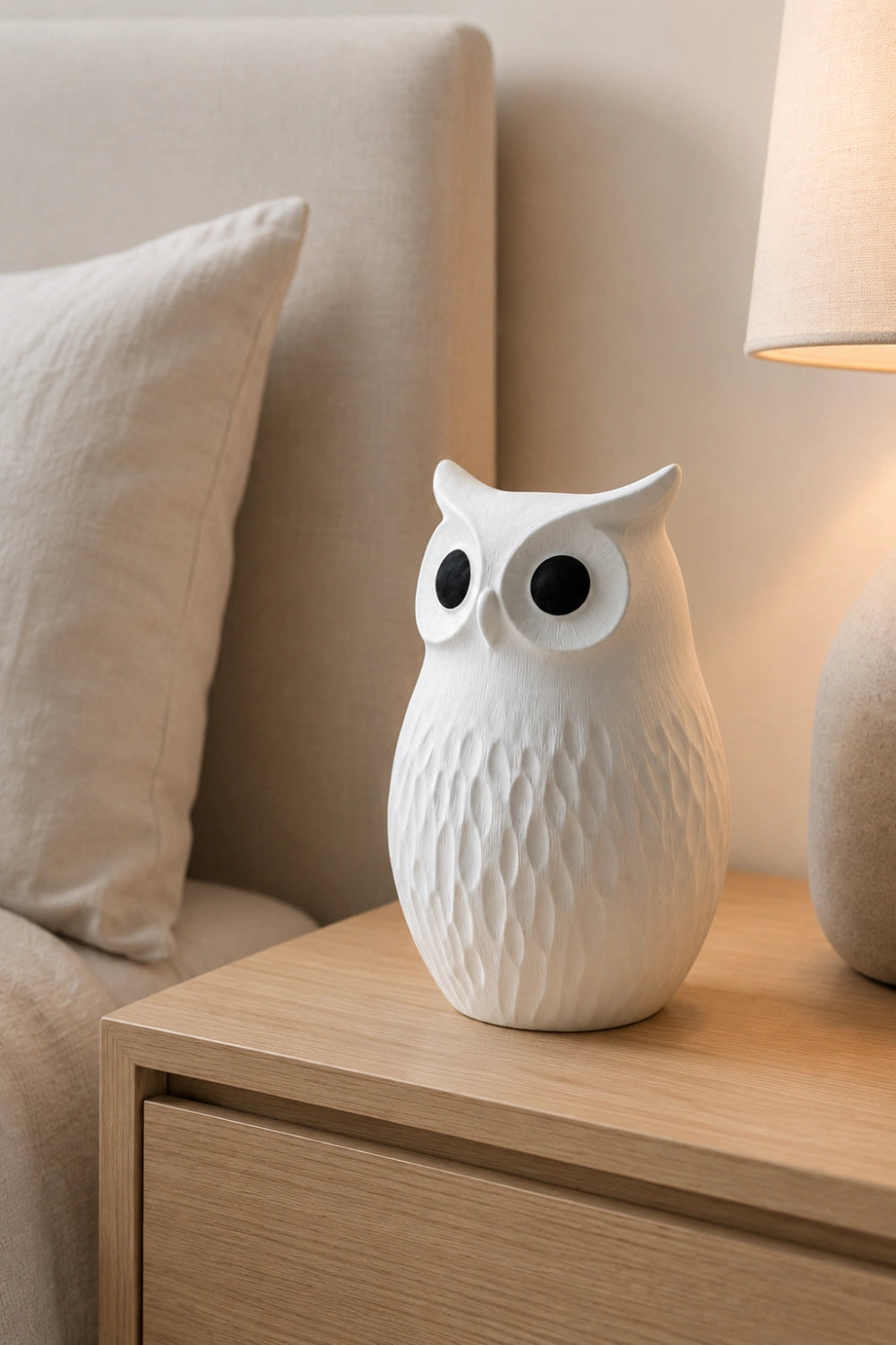 Abstract Wooden Vase Handmade Owl Shape Unique Art Piece For Living Room
