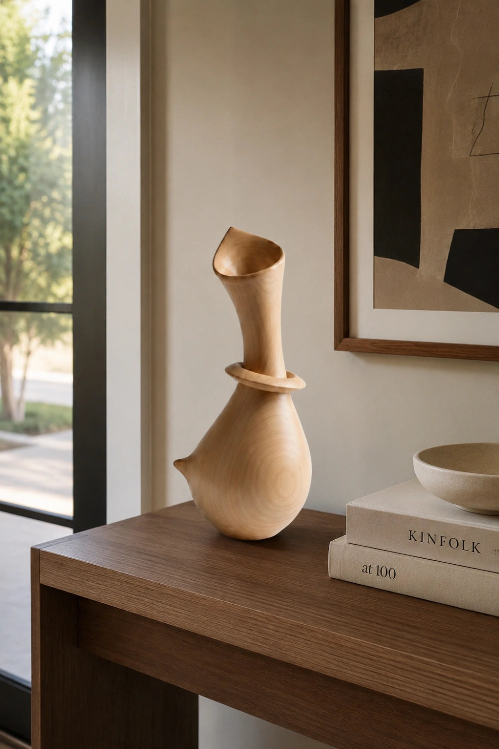 Handmade Abstract Wooden Vase For Modern Luxury Home Decor Unique Art Piece