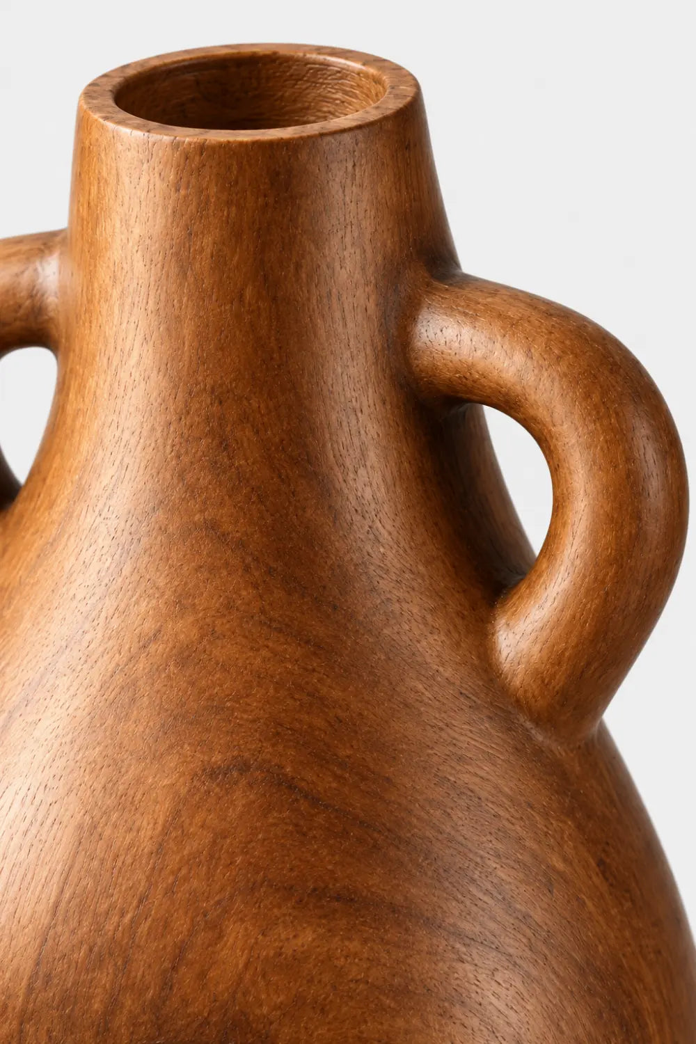 Anthropomorphic Wooden Vase Sculpture | Surreal Seated Figure Vessel Decor