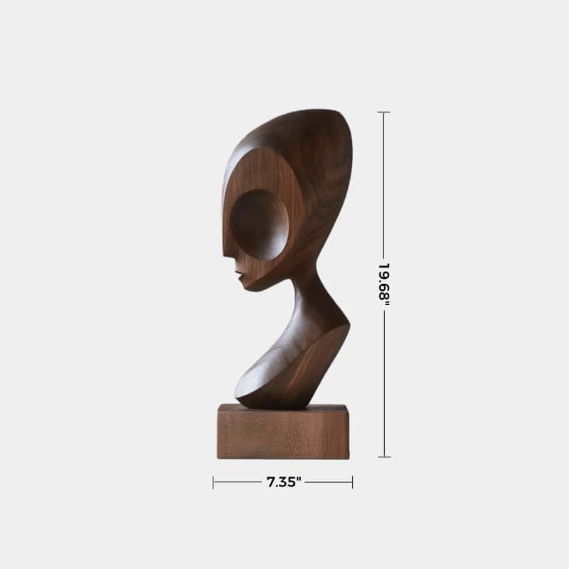 Hand Carved Wooden Human Form Abstract Modern Figurine Sculpture Art