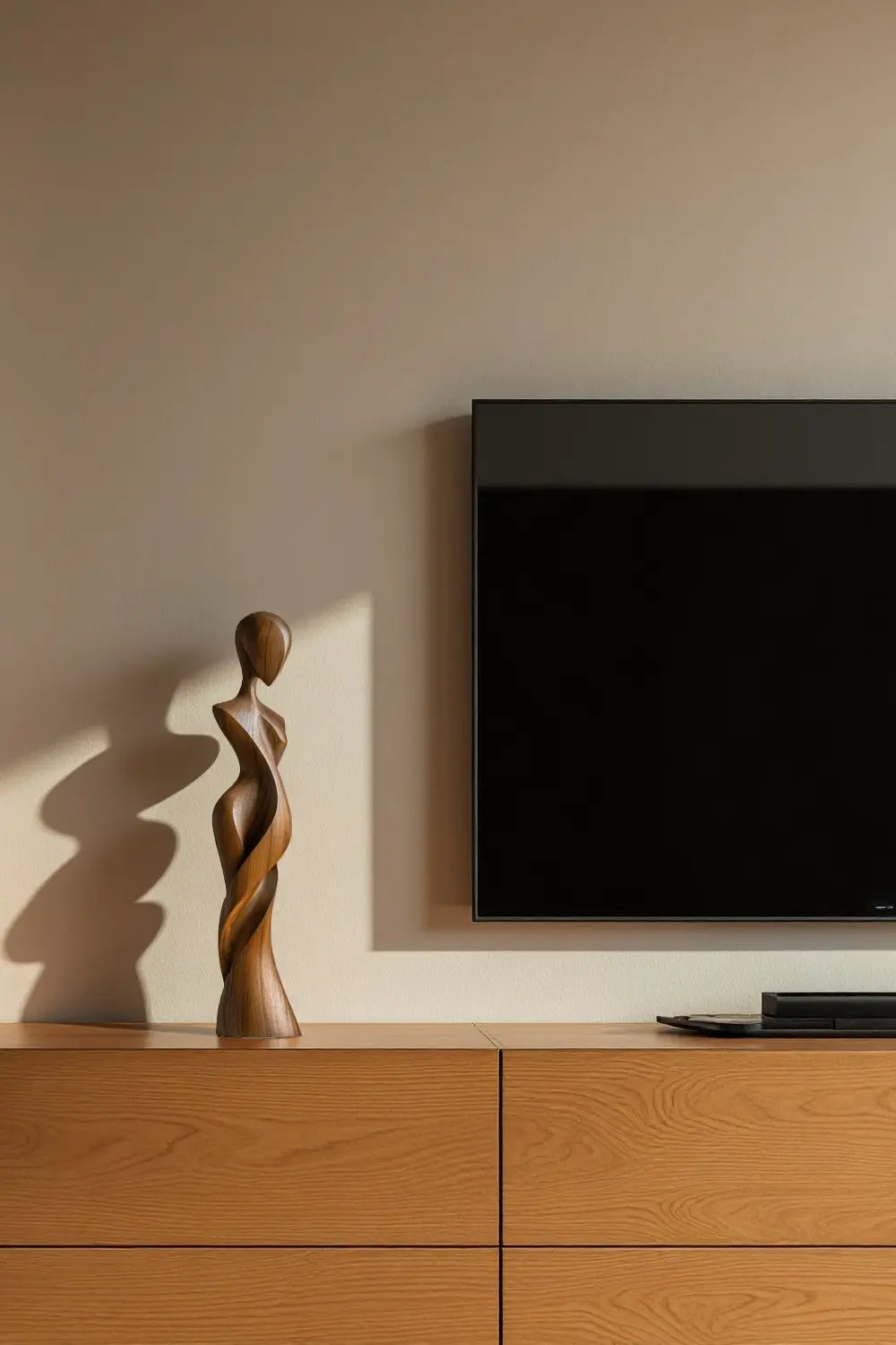 Abstract Wooden Human Figure Sculpture Hand Carved Modern Figurative Art