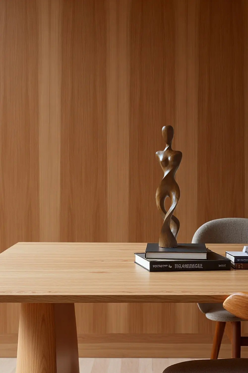 Abstract Wooden Human Figure Sculpture Hand Carved Modern Figurative Art