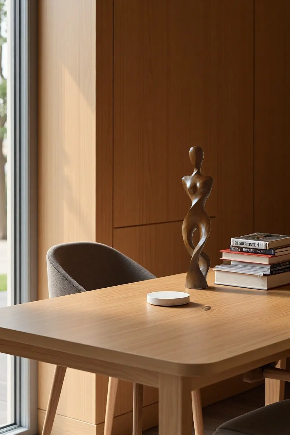 Abstract Wooden Human Figure Sculpture Hand Carved Modern Figurative Art