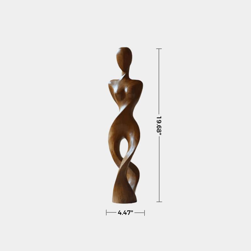Abstract Wooden Human Figure Sculpture Hand Carved Modern Figurative Art
