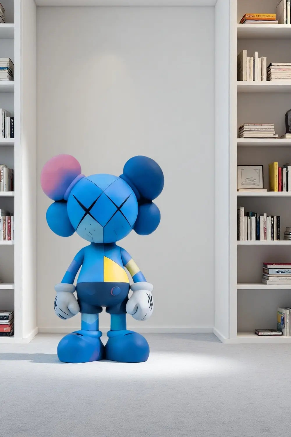 Large Blue Kaws Style Art Sculpture Modern Street Statue Art Figurine