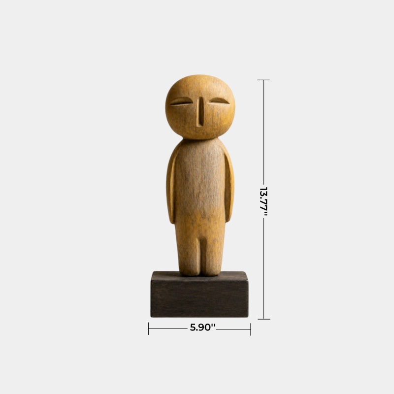 Minimalist Hand-Carved Wooden Figurine | Modern Home Decor Sculpture