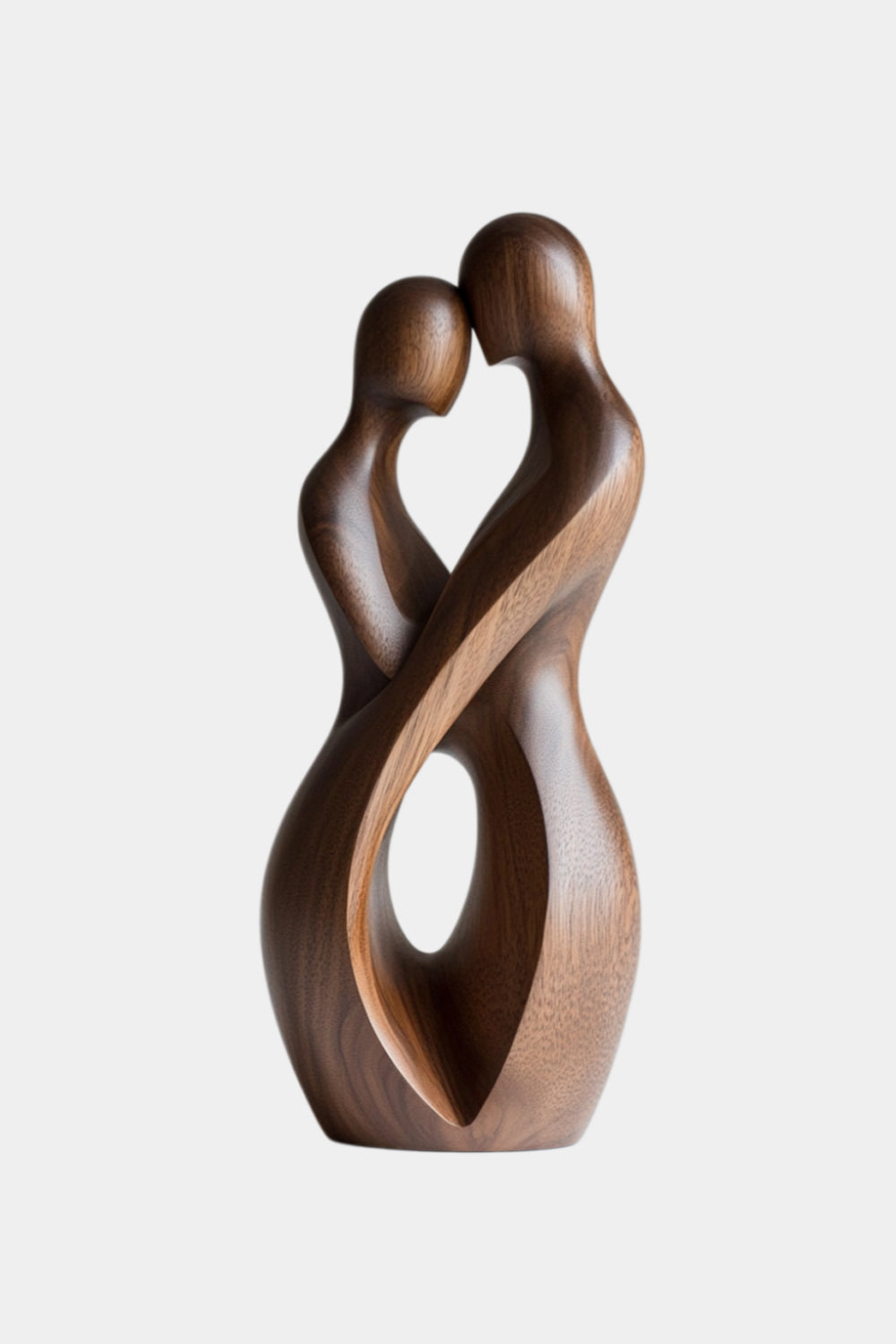 Abstract Couple Wood Sculpture | Romantic Anniversary Gift Statue