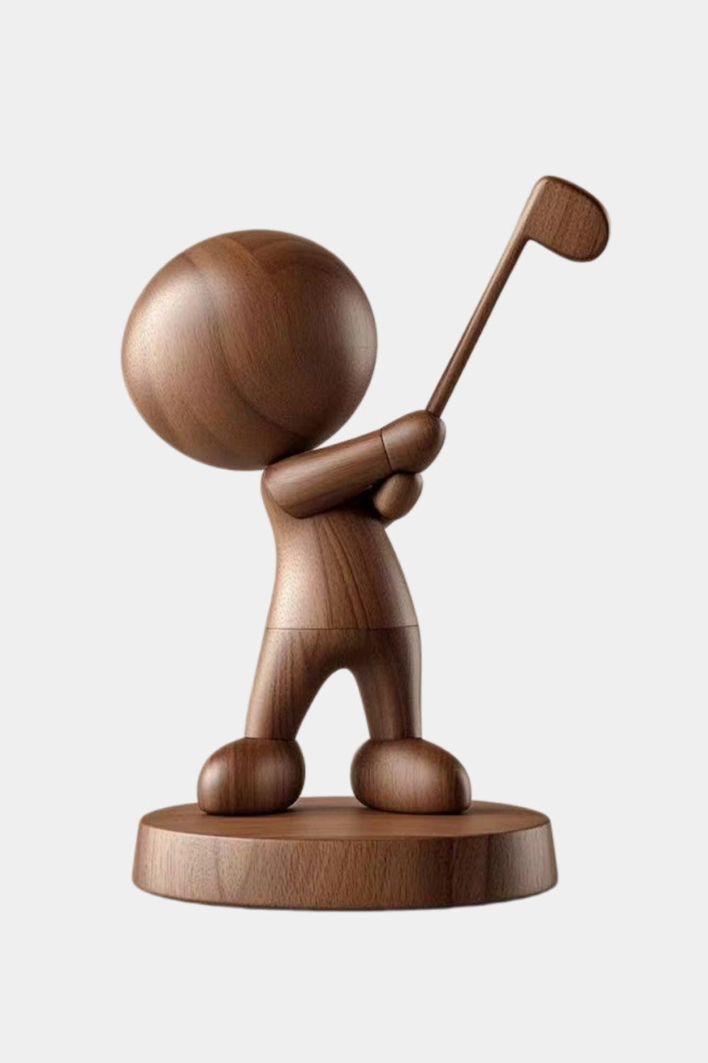 Carved Wooden Golfer Figurine | Golf Lover Decoration Gift