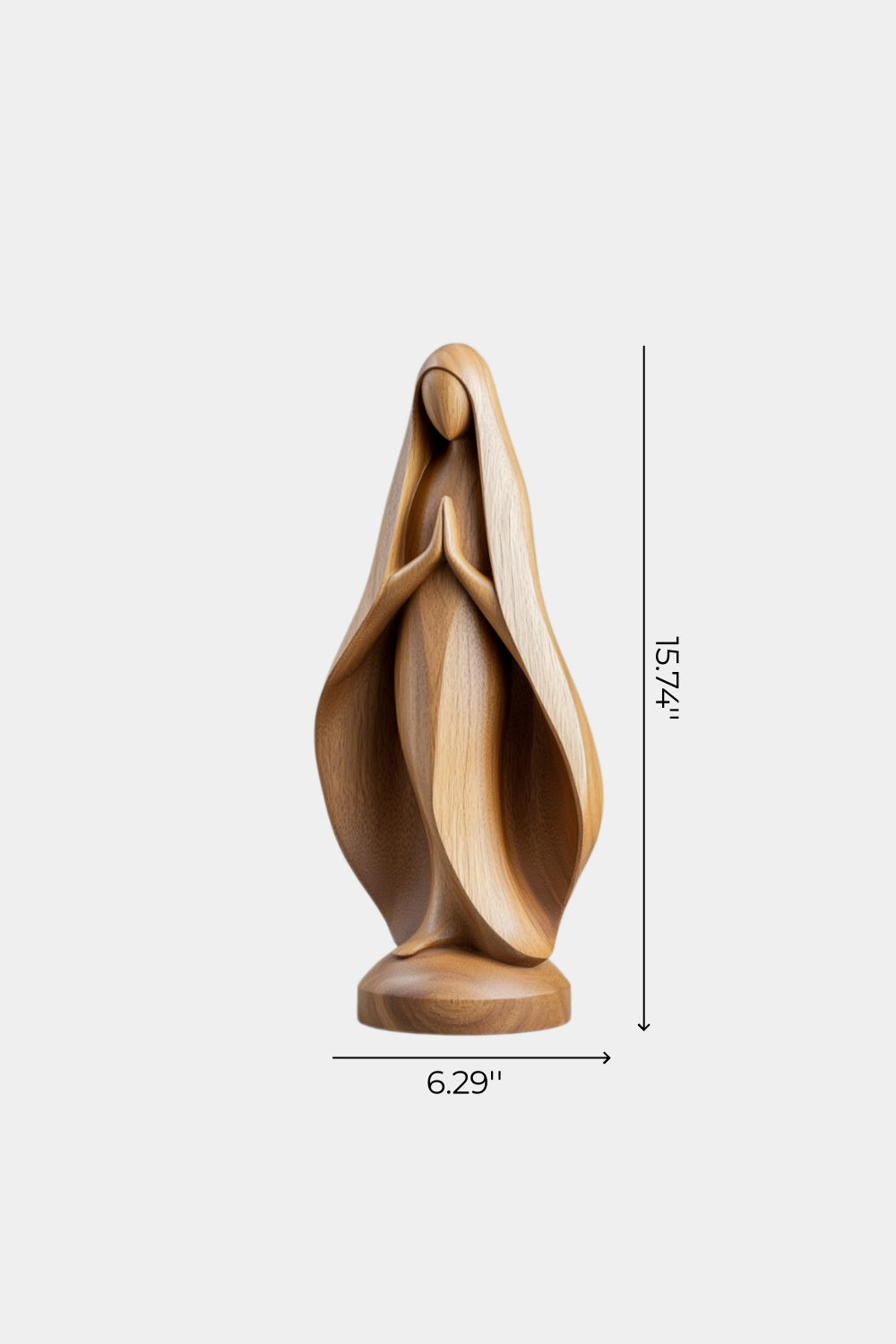 Carved Wood Praying Statue | Spiritual Home Decoration Gift