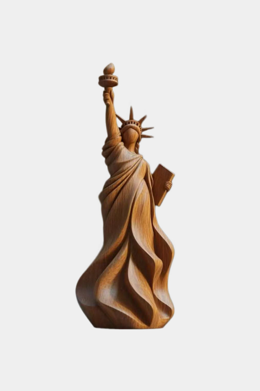 Statue Of Liberty Wooden Sculpture | Hand-Carved Americana Art