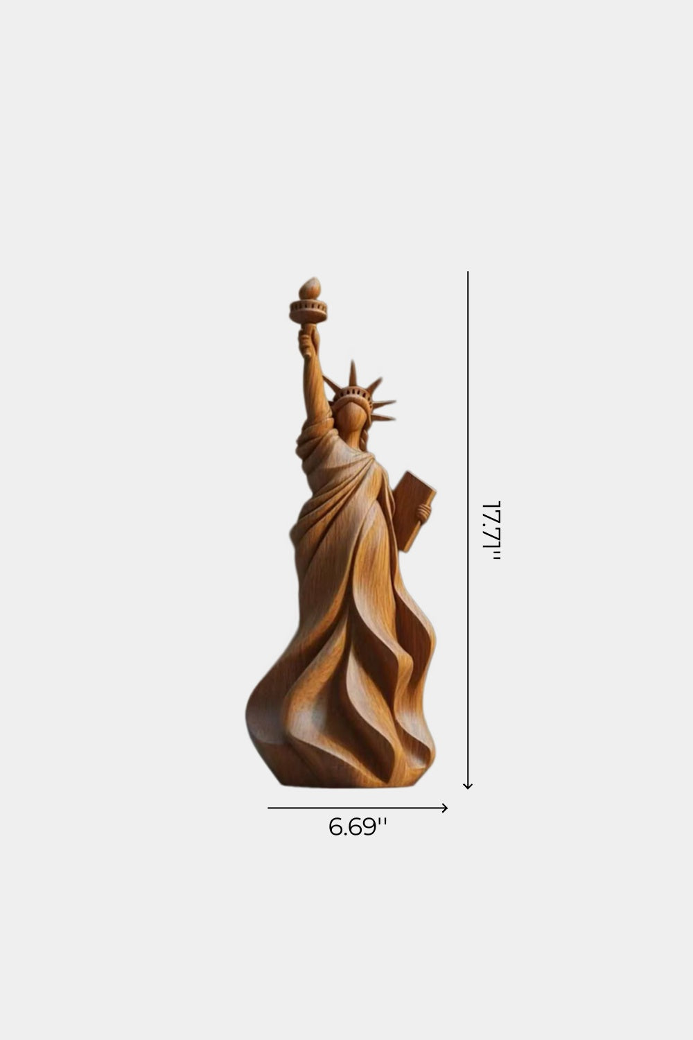 Statue Of Liberty Wooden Sculpture | Hand-Carved Americana Art