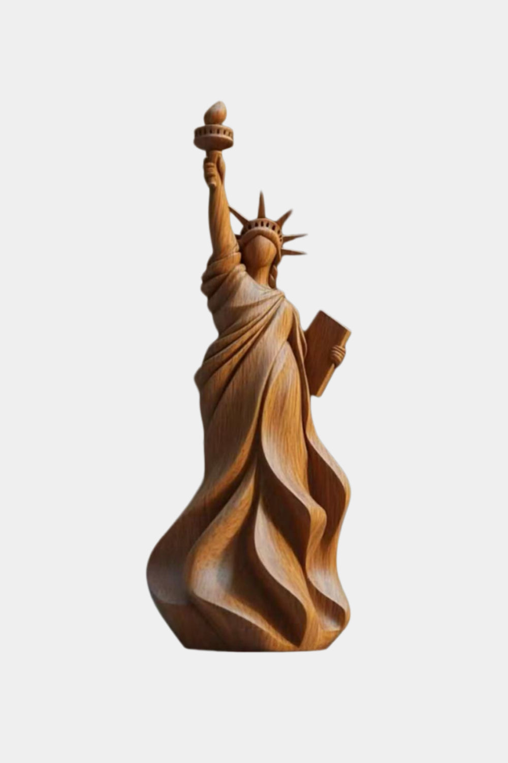 Statue Of Liberty Wooden Sculpture | Hand-Carved Americana Art