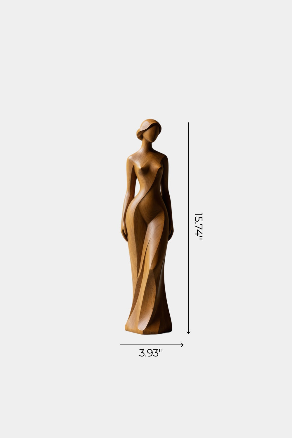 Wooden Female Statue | Abstract Woman Sculpture Decor
