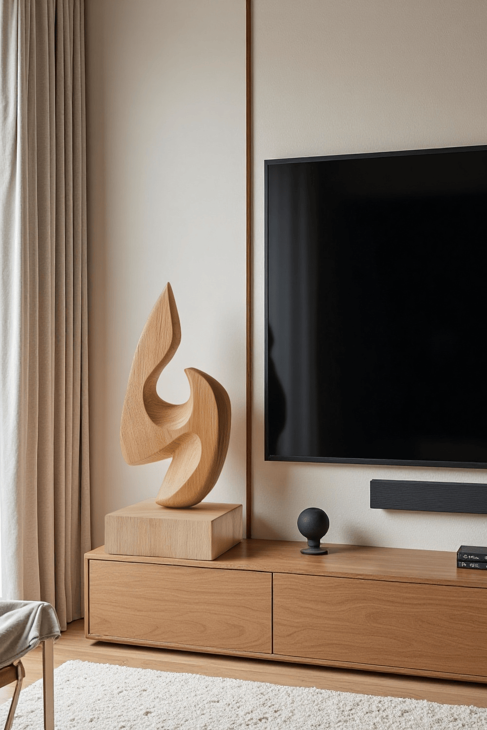 Abstract Wooden Sculpture Handcrafted Art Piece for Modern Home Decor