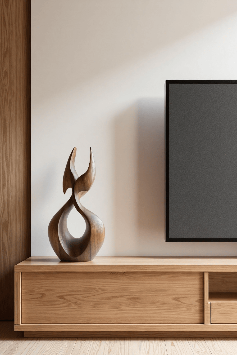Abstract Wood Art Wooden Animal Sculpture Handcrafted Minimalist Decor