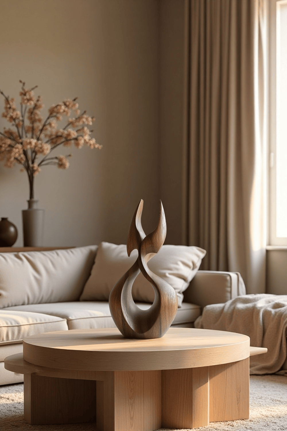 Abstract Wood Art Wooden Animal Sculpture Handcrafted Minimalist Decor