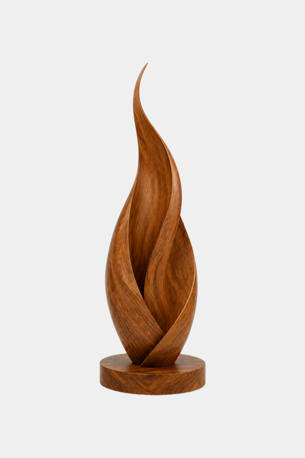 Modern Flame Spiral Wood Table Lamp | Unique Twisted Handcrafted Mood Light