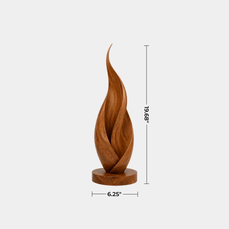 Modern Flame Spiral Wood Table Lamp | Unique Twisted Handcrafted Mood Light