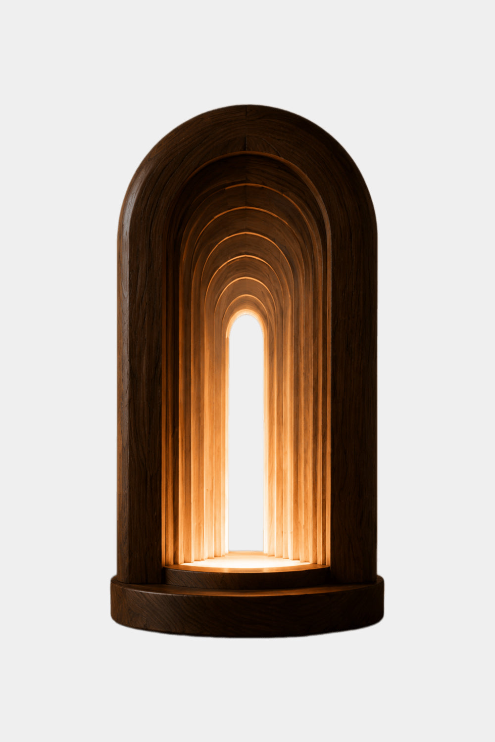Modern Infinity Arch Wood Lamp | Layered Tunnel Sculpture Light | Aesthetic Decor Gift