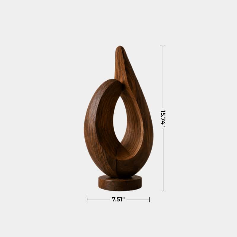 Modern Sculptural Teardrop Wood Lamp | Abstract Glow Ornament & Unique Home Gift
