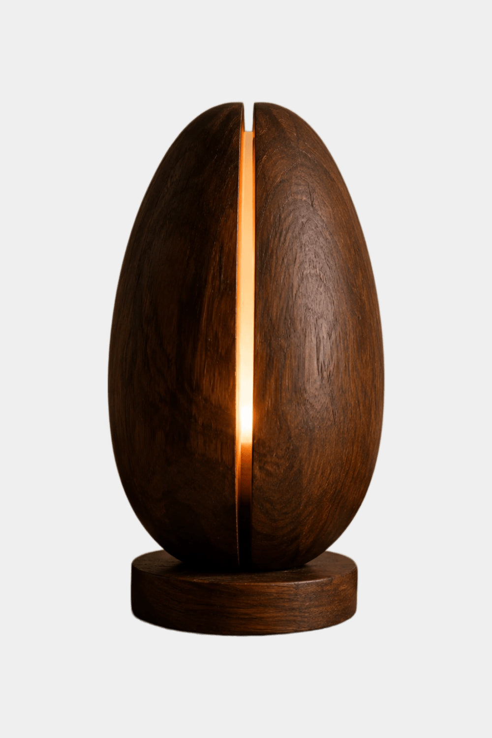 Minimalist Split Wood Lamp | Glowing Fissure Sculpture for Modern Decor & Gift