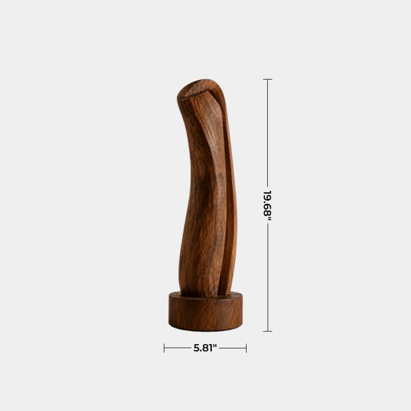 Wabi-Sabi Curved Wooden Light | Minimalist Slender Art Lamp | Modern Decor Gift