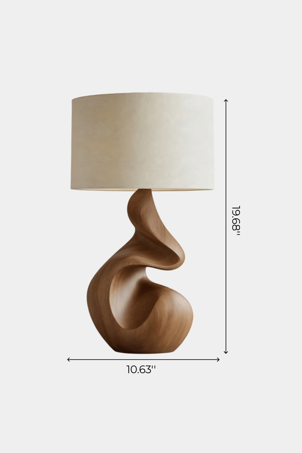 Organic Sculptural Wooden Table Lamp | Fluid Curved Wood Base Ambient Lighting