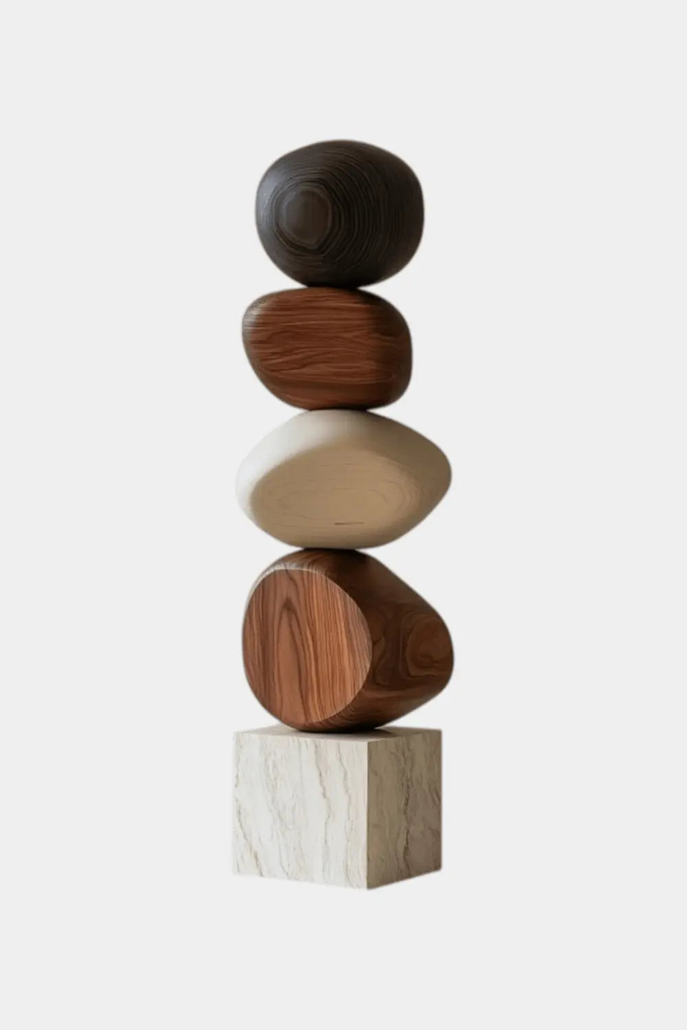 Large Abstract Wood Sculpture For Modern Minimalist Living Room Decor