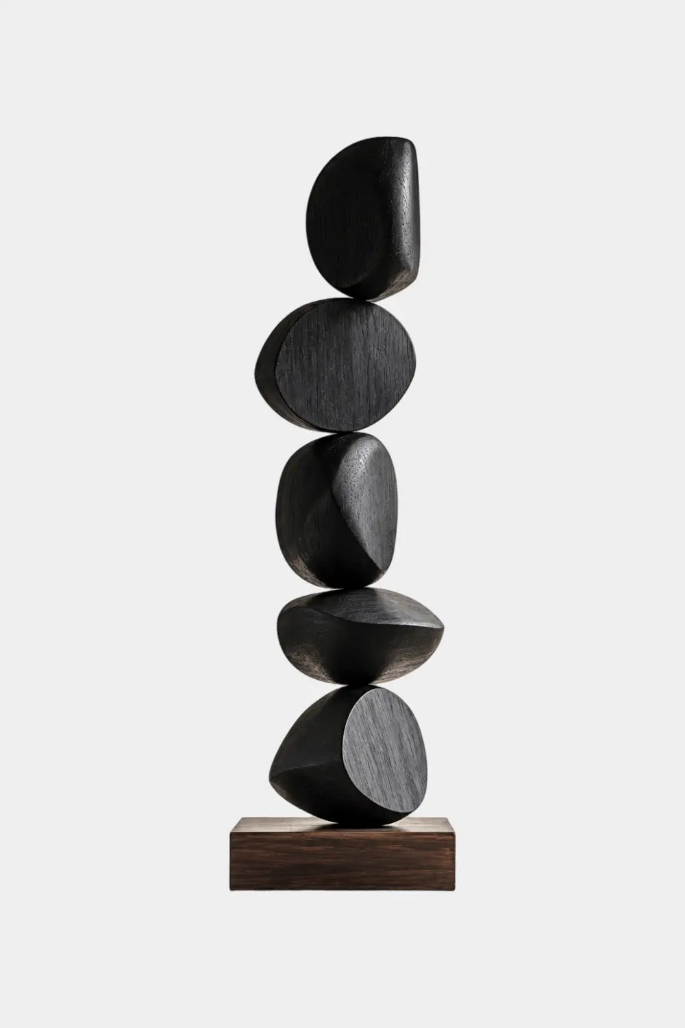 Large Black Abstract Wood Sculpture For Modern Home Decor
