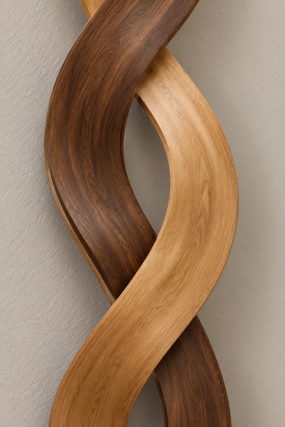 Modern Wooden Wall Art With Abstract Twisted Ribbon Design For Contemporary Homes