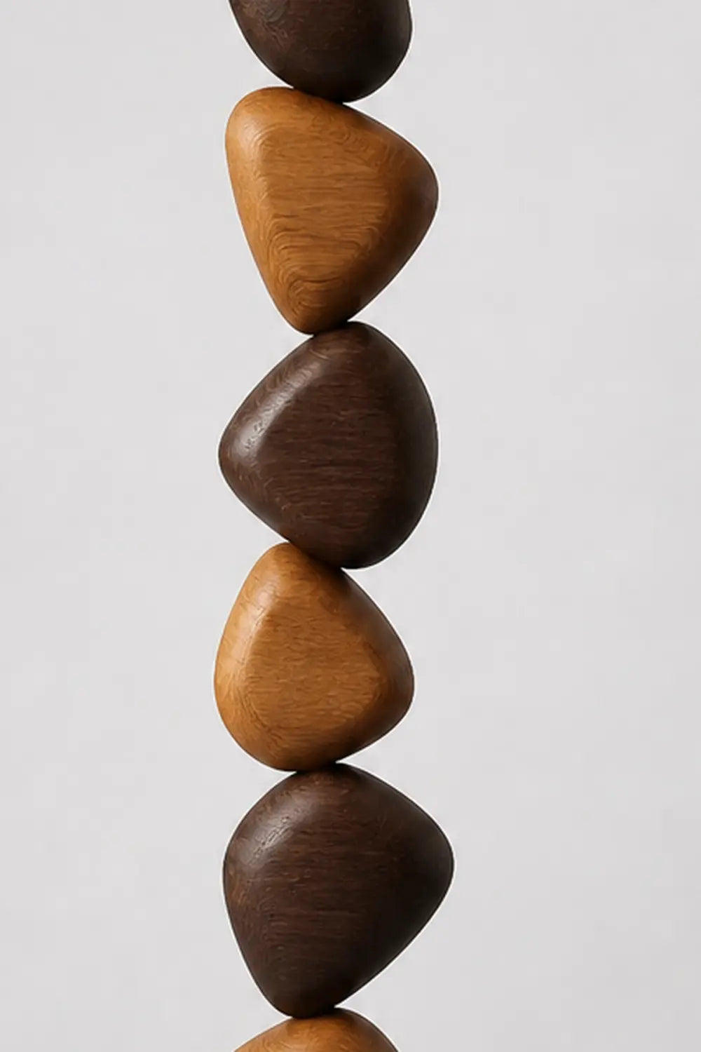 Modern Abstract Wood Floor Lamp With Stacked Pebble Design For Living Room Decor