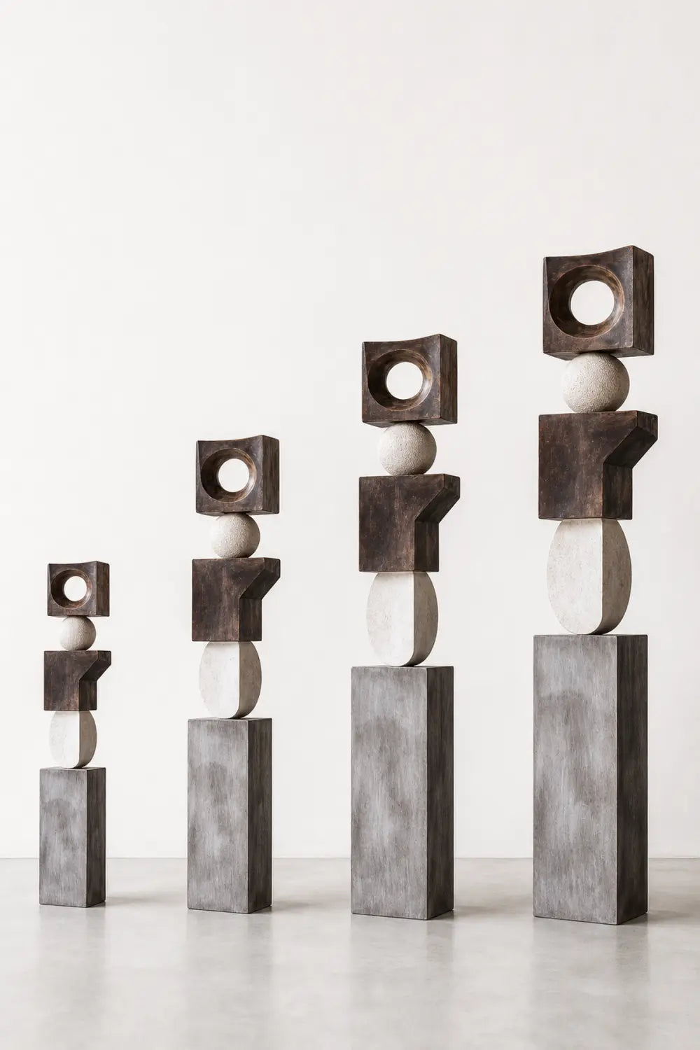 Large Abstract Wooden Floor Sculpture For Modern Minimalist Living Room Decor Handmade