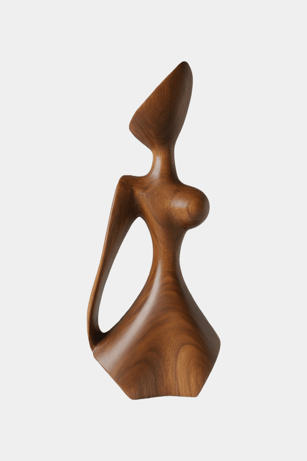 Handcrafted Wooden Abstract Figure Contemporary Human Form Statue Natural Wood Decor