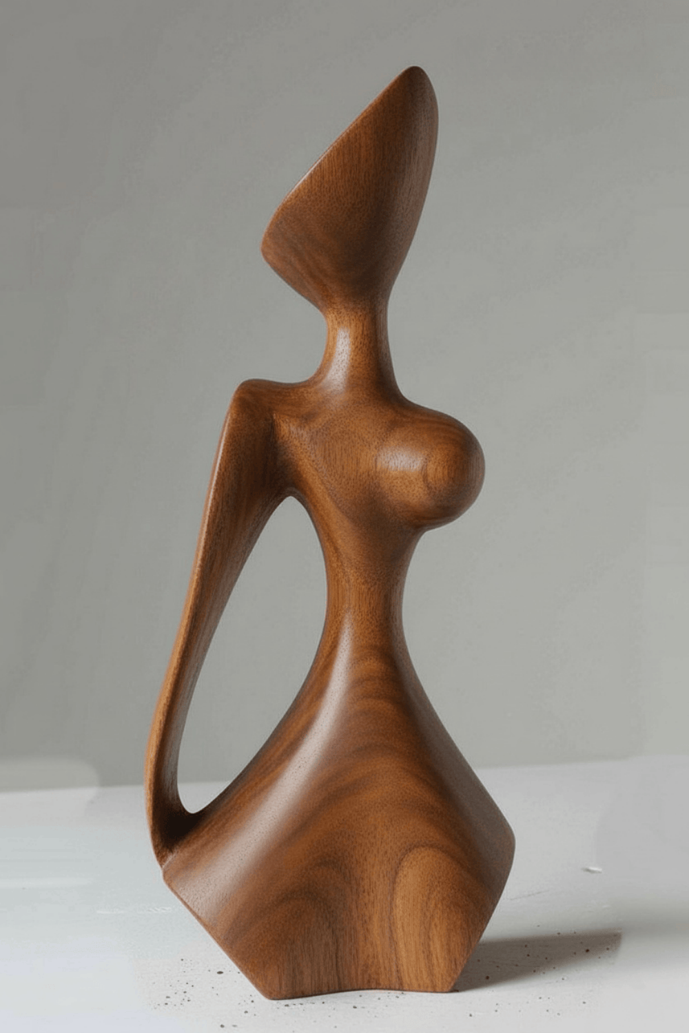 Handcrafted Wooden Abstract Figure Contemporary Human Form Statue Natural Wood Decor