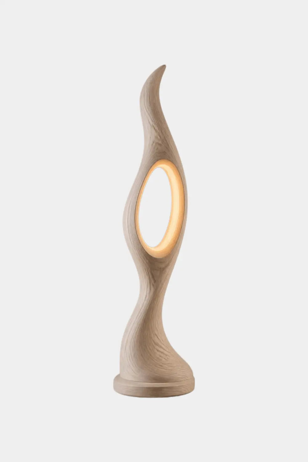 Modern Abstract Floor Lamp Hand-Carved From Solid Natural Wood For Living Room Decor