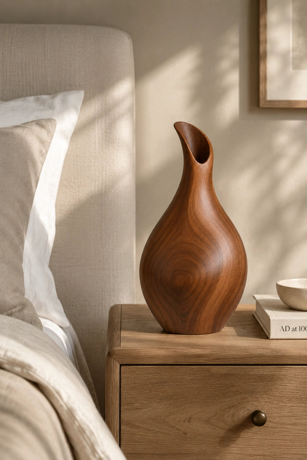 Handmade Abstract Wooden Vase For Modern Minimalist Home Decor And Gift Ideas