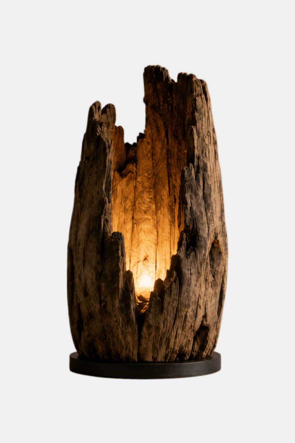 Abstract Wooden Sculpture Lamp As Functional Art Piece For Minimalist And Eco-Friendly Homes