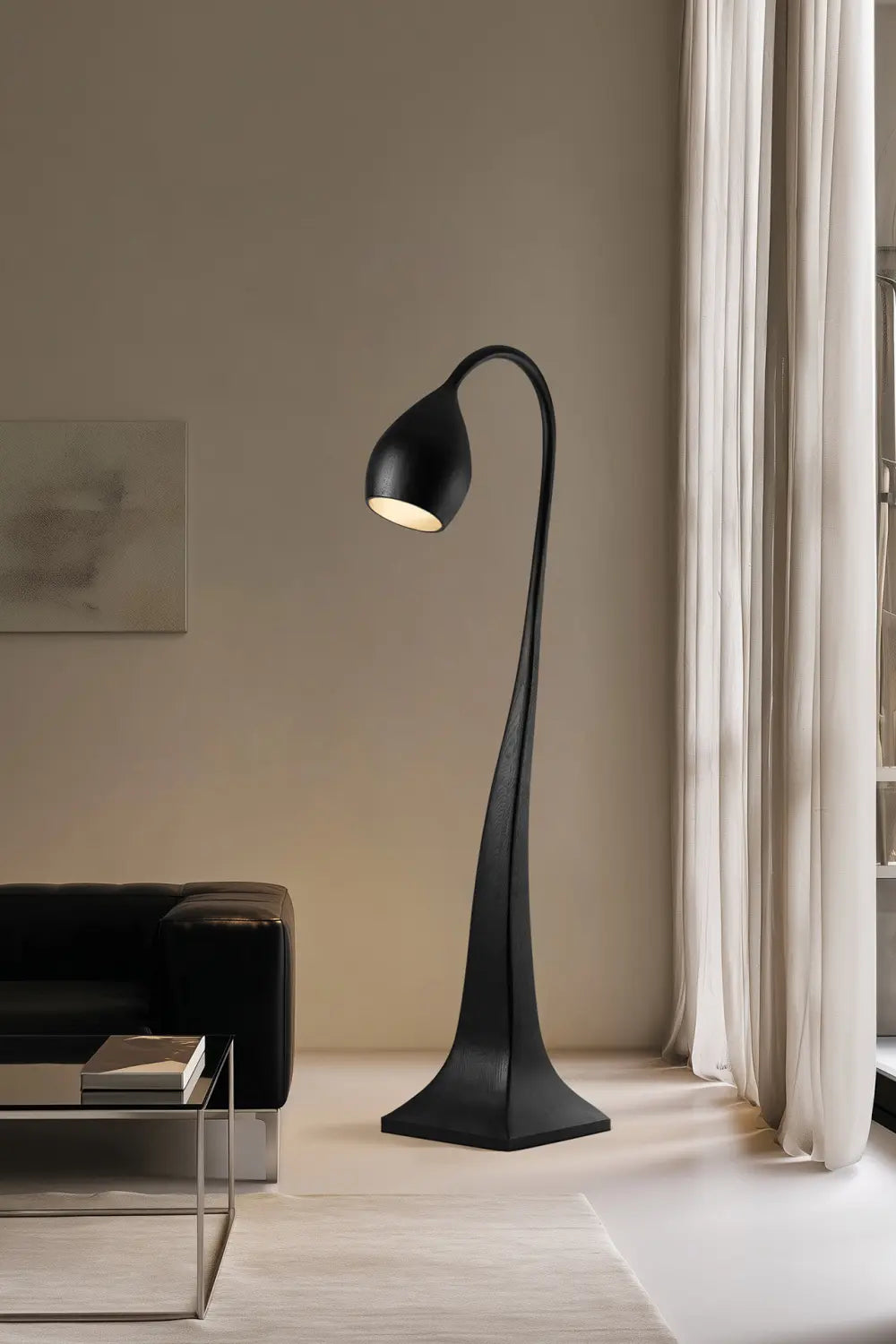 Large Modern Wooden Floor Lamp With Warm Light For Contemporary Homes