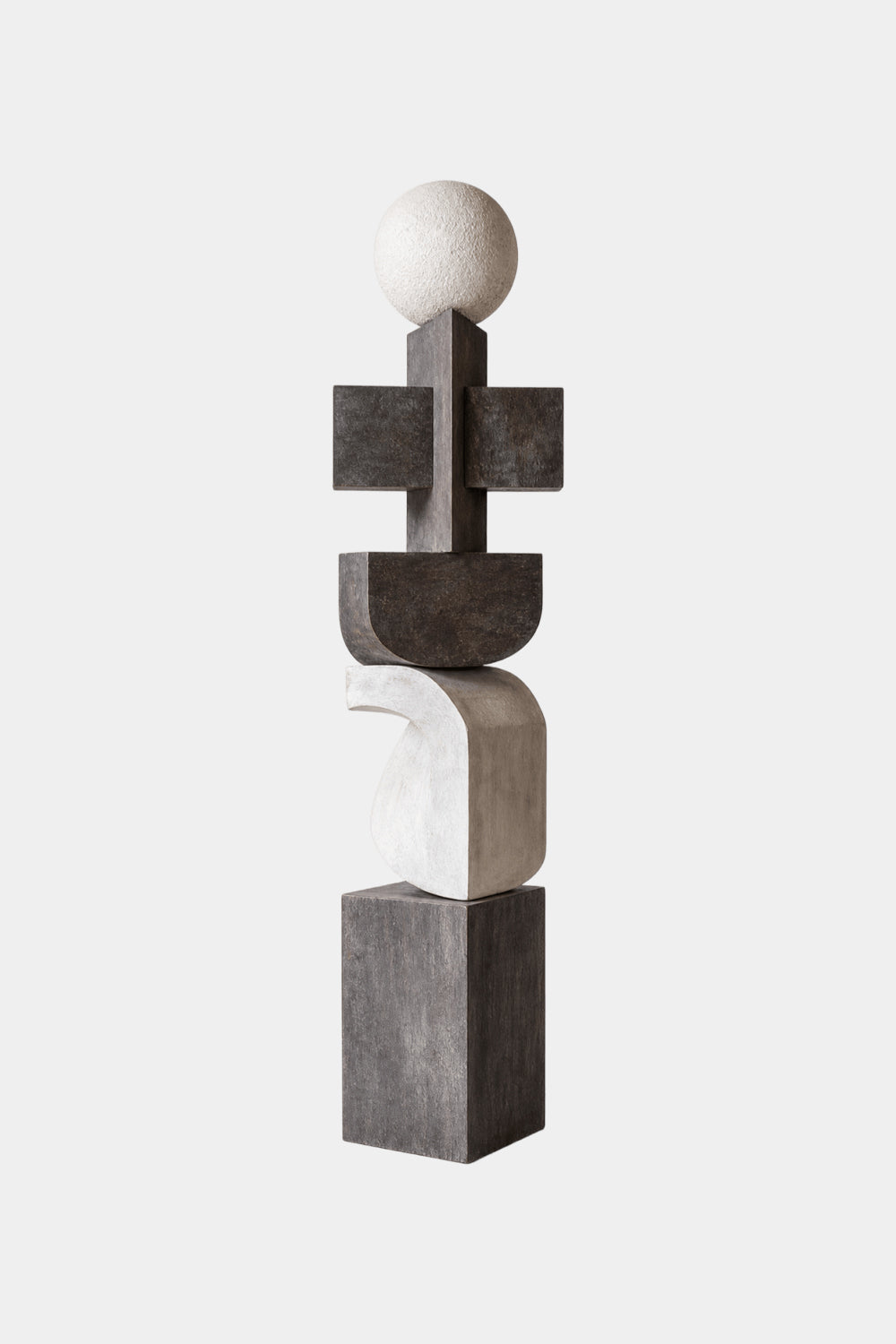 Large Hand-Carved Abstract Wood Sculpture For Modern Living Room Decor
