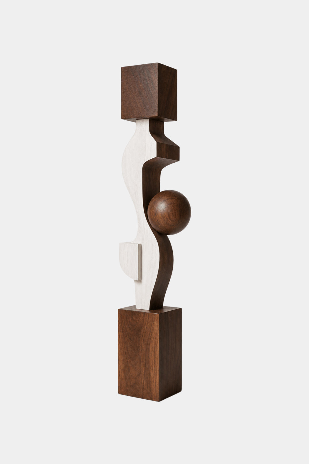 Large Abstract Wood Floor Sculpture Modern Minimalist Home Decor Art Piece