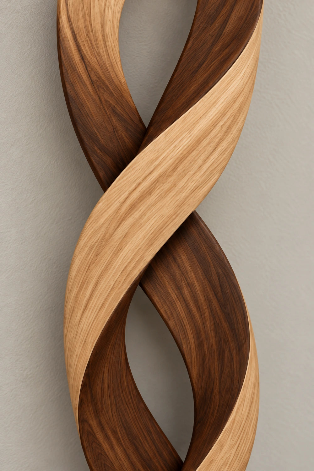 Modern Abstract Wooden Wall Art With Twisted Loop Design For Contemporary Home Decor